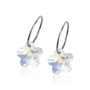 Natural Titanium Ear ring 14 mm  Flower Rainbow