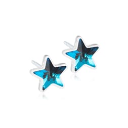 Medical plastic star 6 mm aquamarine