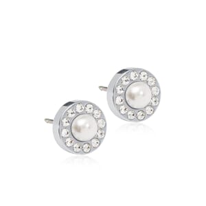 Silver titanium briliance halo pearl 8 mm white